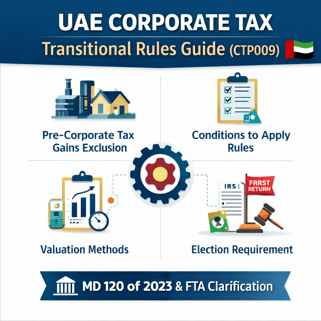 UAE Corporate Tax Transitional Rules Explained (CTP009 – MD 120 of 2023 Guide)