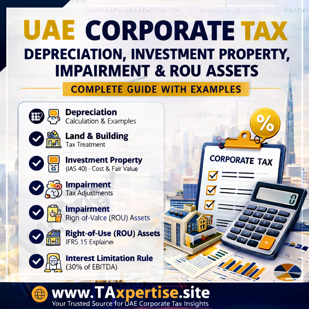 UAE Corporate Tax Treatment of Depreciation, Investment Property, Impairment and ROU Assets – Complete Guide