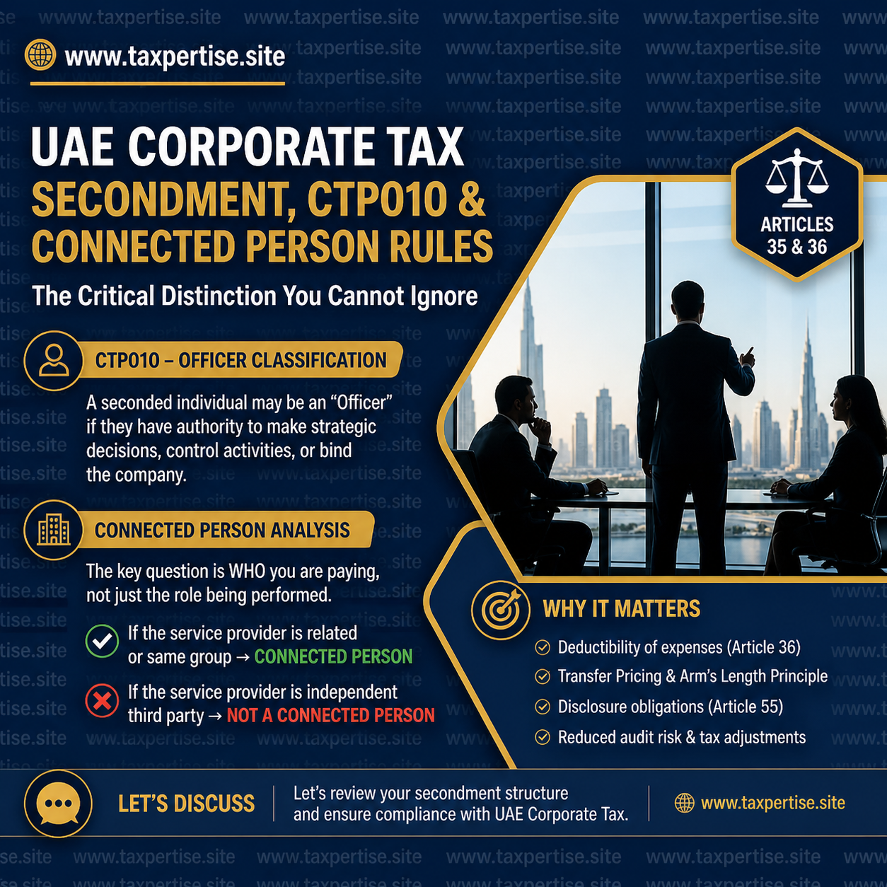 UAE Corporate Tax: Secondment, CTP010 &amp; Connected Person Rules – The Critical Distinction You Cannot Ignore