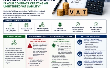 UAE VAT on Advances & Retention Payments: Avoid Hidden Tax Liabilities in Contracts