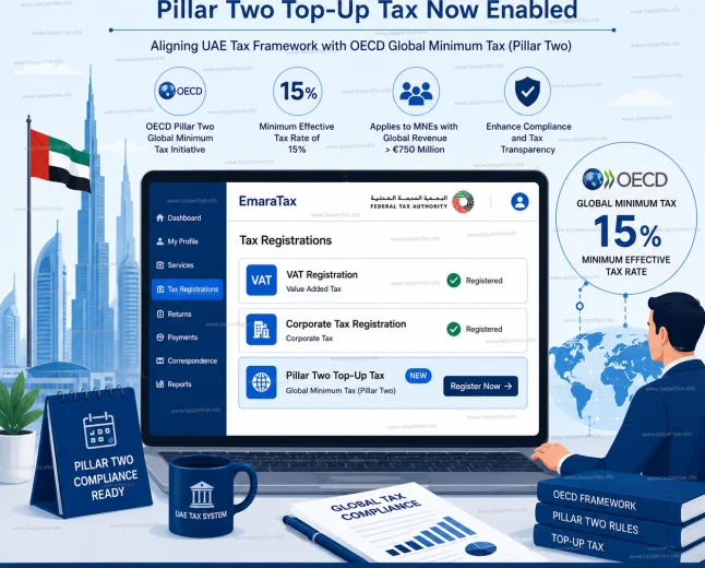 EmaraTax Portal Update: UAE FTA Enables Pillar Two Top-Up Tax Registration