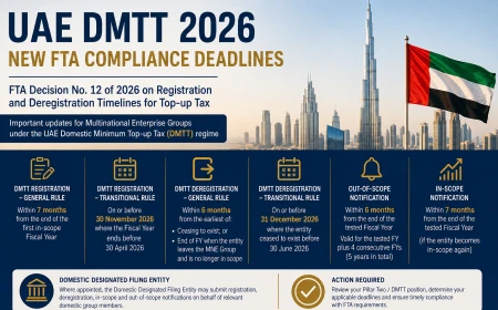 UAE DMTT: FTA Decision No. 12 of 2026 Sets Registration, Deregistration and Notification Deadlines