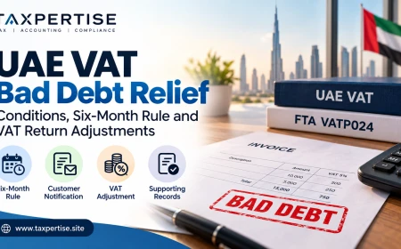 UAE VAT Bad Debt Relief: Conditions, Six-Month Rule and VAT Return Adjustments