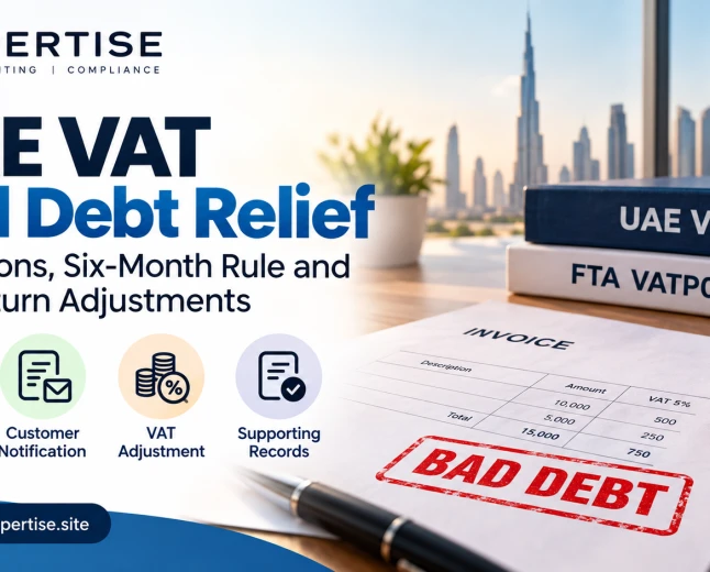 UAE VAT Bad Debt Relief: Conditions, Six-Month Rule and VAT Return Adjustments